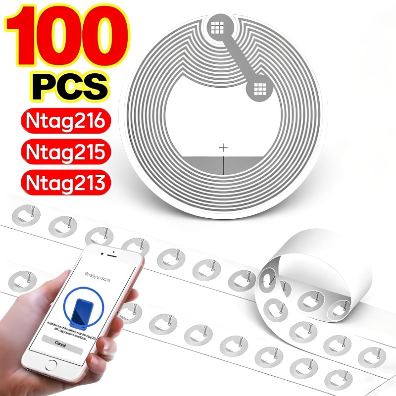 Nfc Tag Programmable - 100/5 Buah NTAG213/NTAG215/NTAG216 Tag NFC Perekat