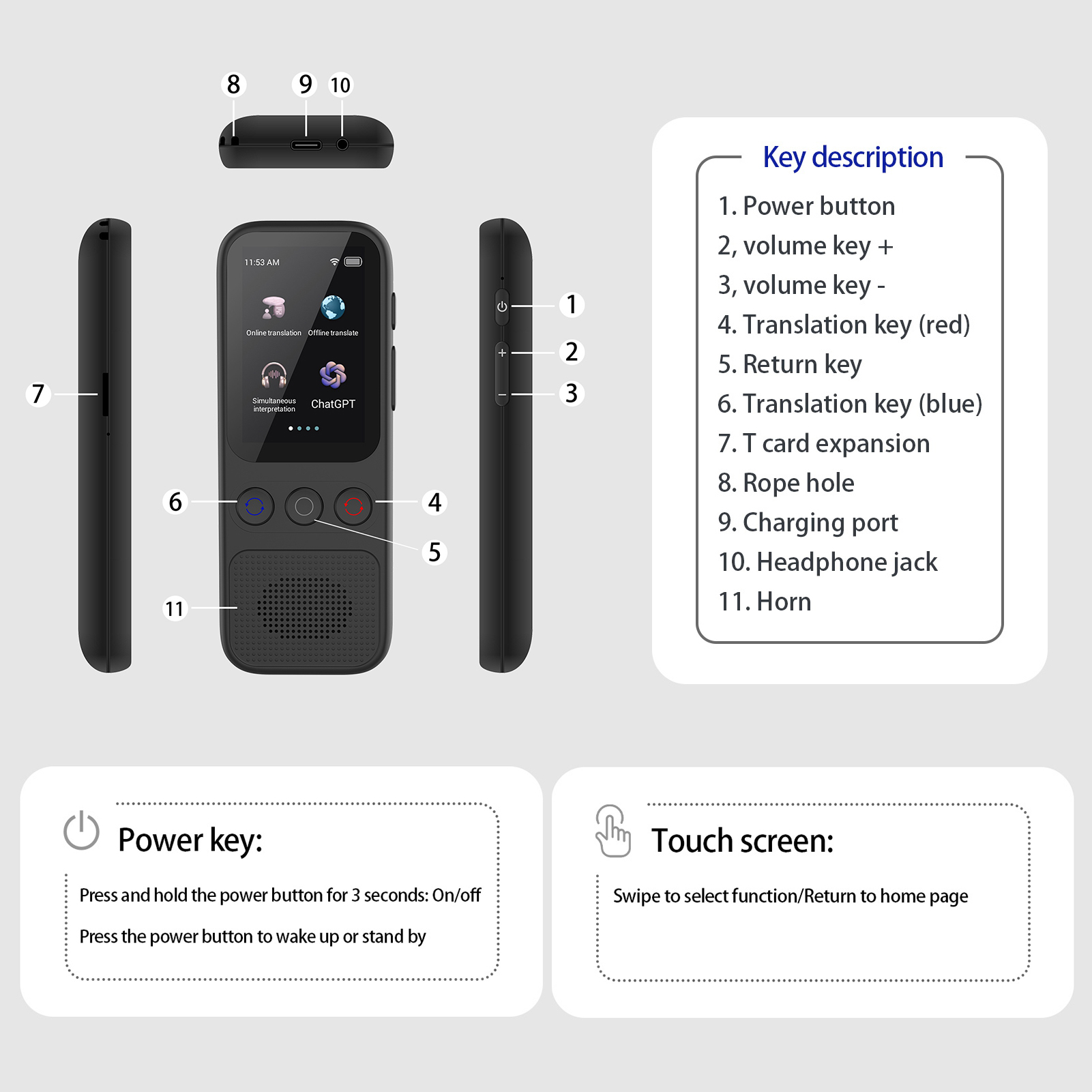 S80 Perangkat Penerjemah AI ba - Portable Translator Device ulasan dan harga