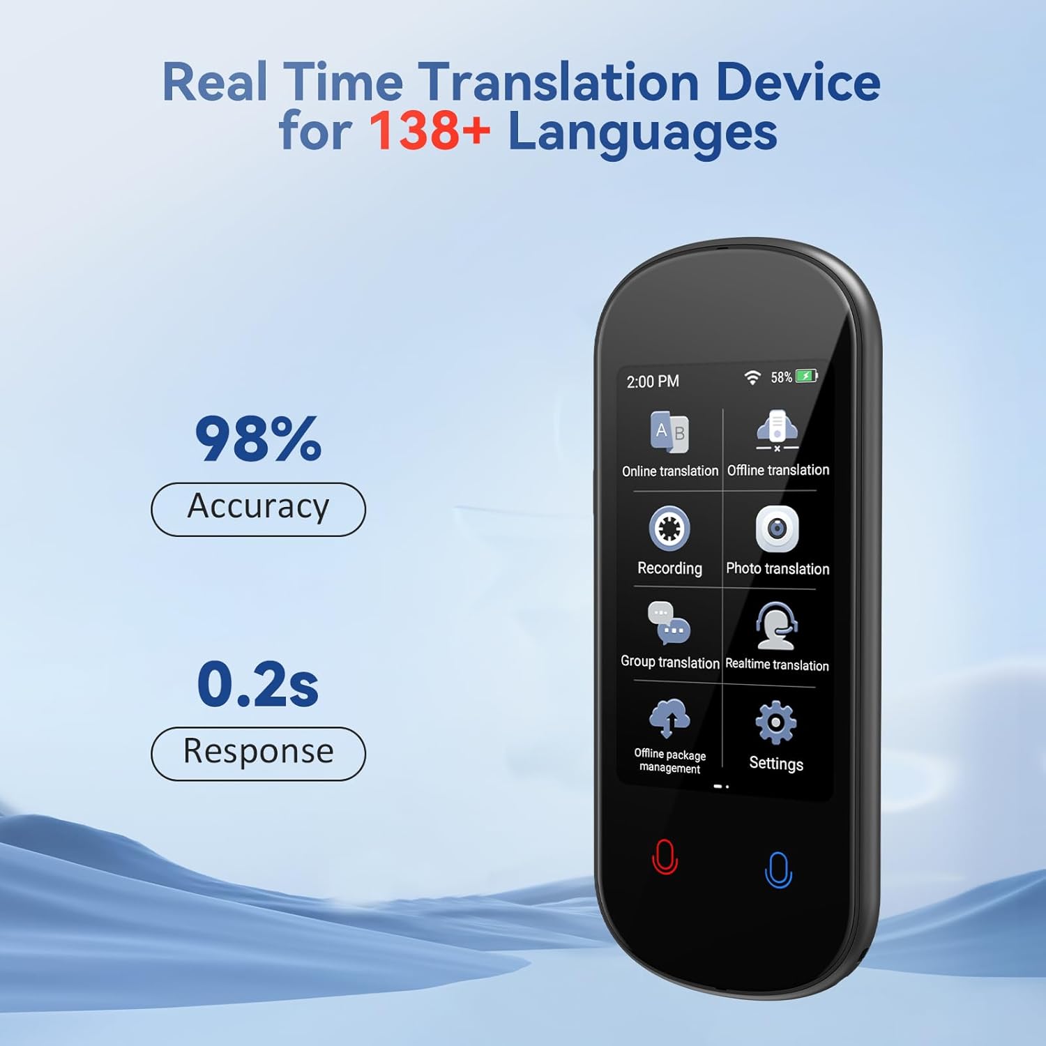 Penerjemah Suara AI Instan Z2  - Portable Translator Device ulasan dan harga