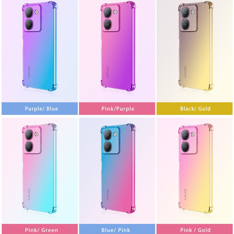 Selubung TPU gradien tahan gun - Vivo Y28 ulasan dan harga