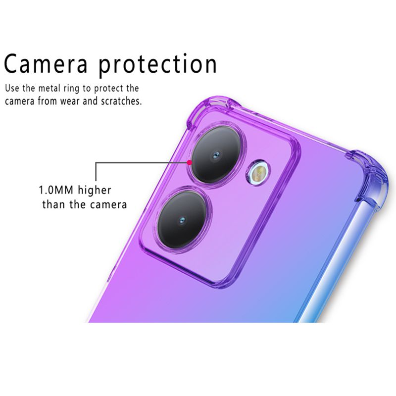Selubung TPU gradien tahan gun - Vivo Y28 ulasan dan harga