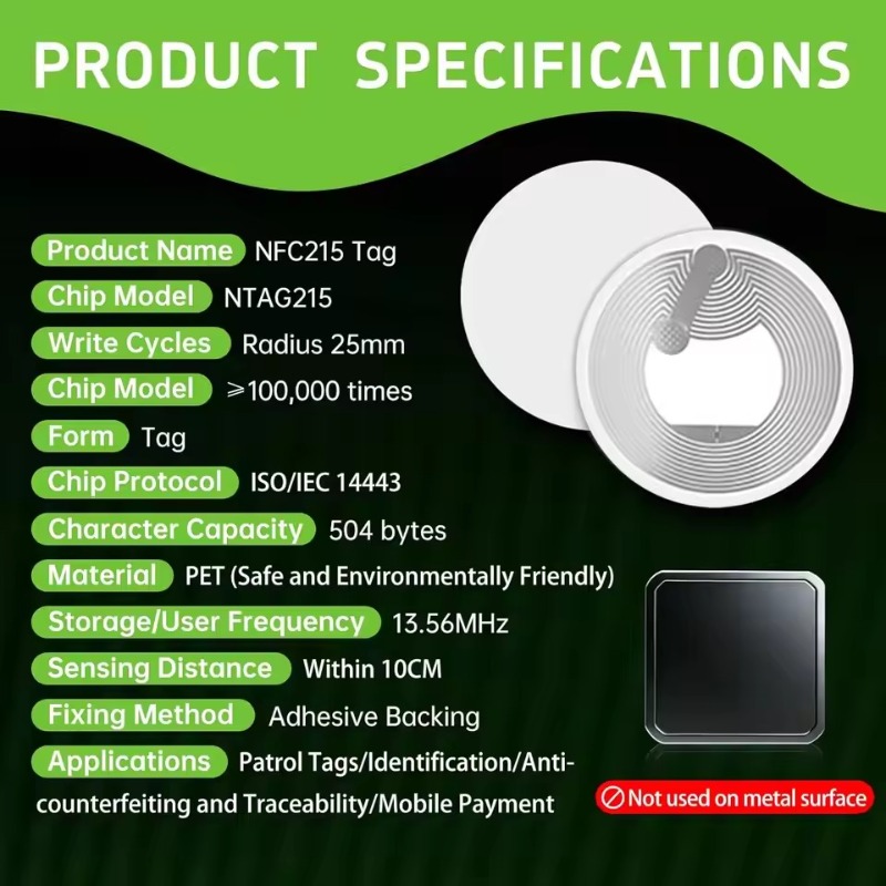 100/5 Buah NTAG213/NTAG215/NTA - Nfc Tag Programmable ulasan dan harga