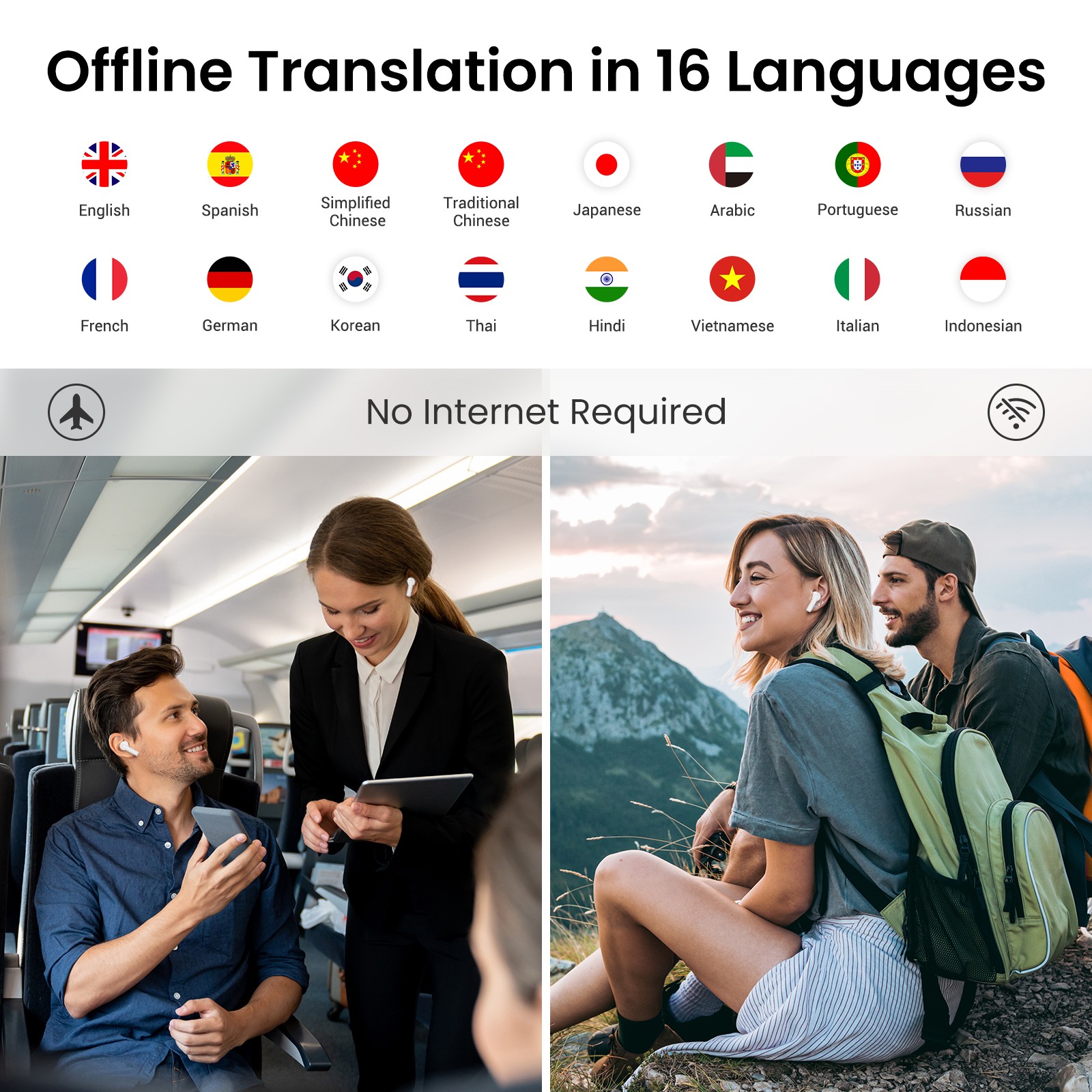 Wooask [A8] penerjemah earbud, - Portable Translator Device ulasan dan harga